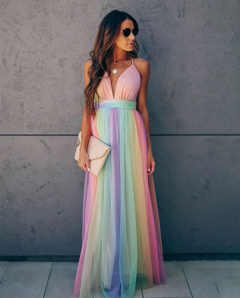 Fave - Vestido largo con cuello en V