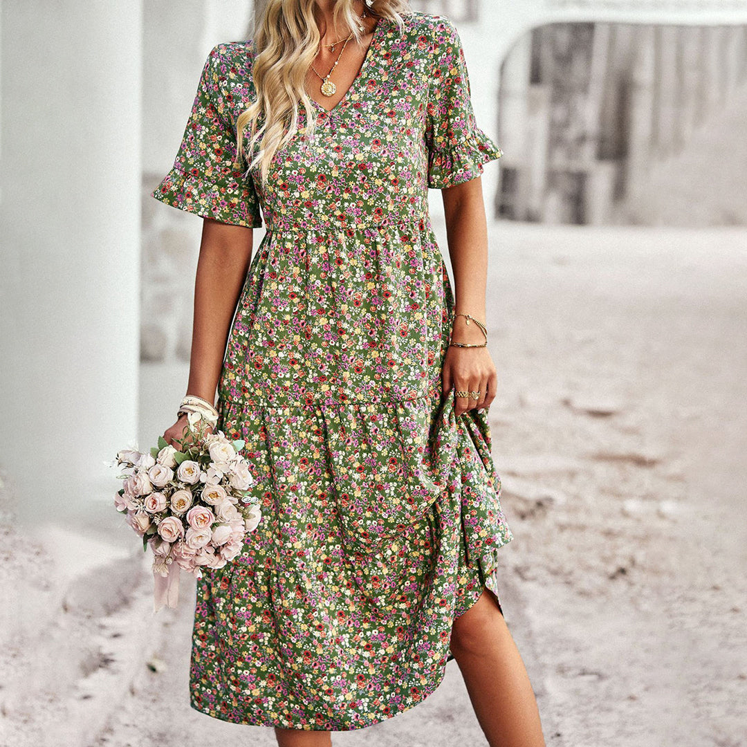 Pilar - Moderno vestido midi floral