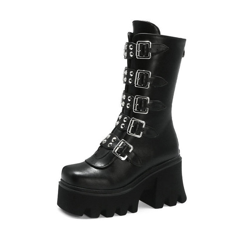 Marnie - Botas de Plataforma Gótica Punk Para Mujer