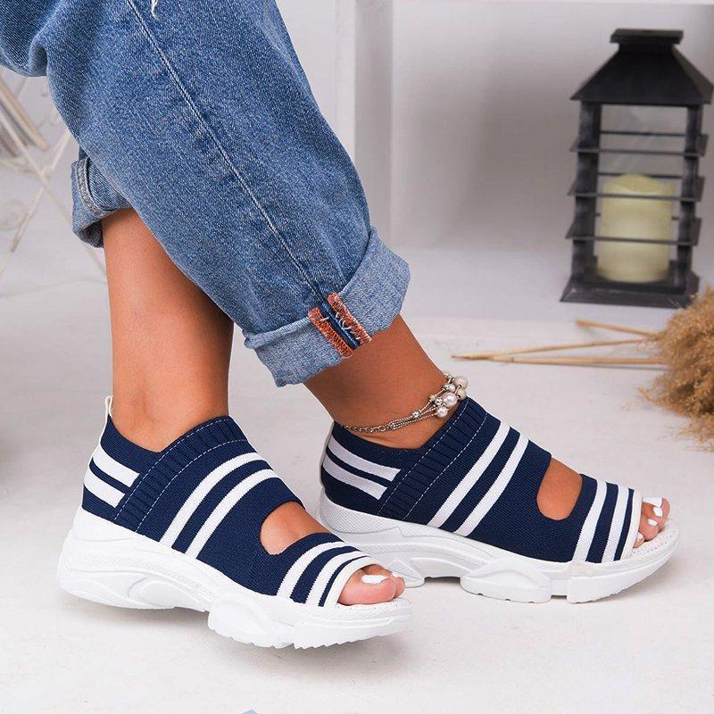 Sandalias de Punto con Plataforma para Mujer