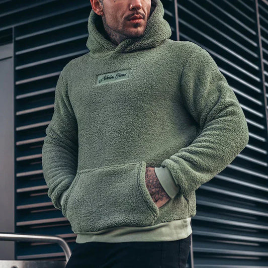 Louis - Sudadera con capucha de felpa de manga larga