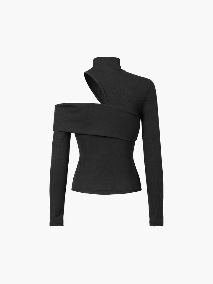 Samantha - Blusa corta de malla con cuello alto