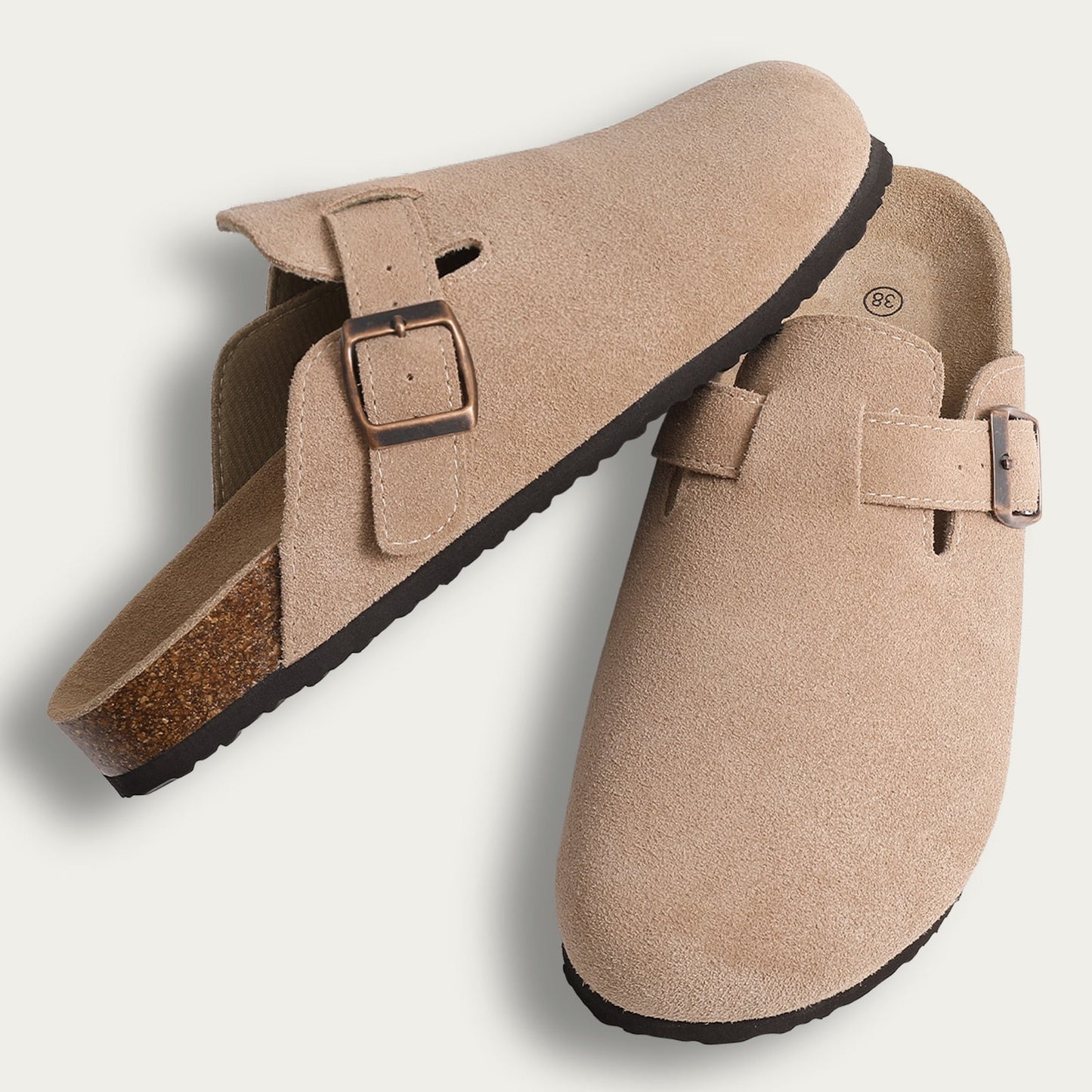 Vica - Mules de piel de serraje para mujer