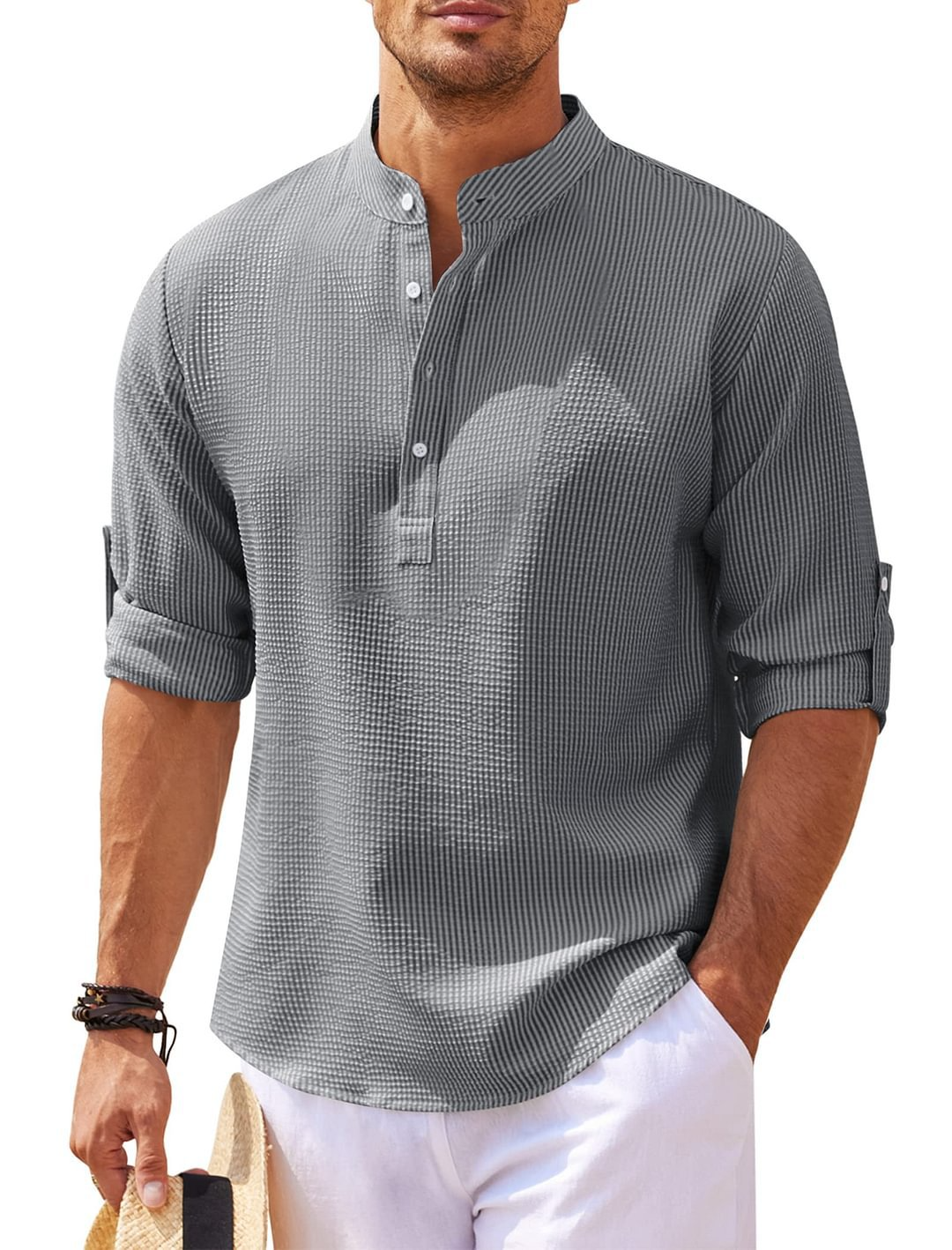 Jack - Camisa casual con cuello alto