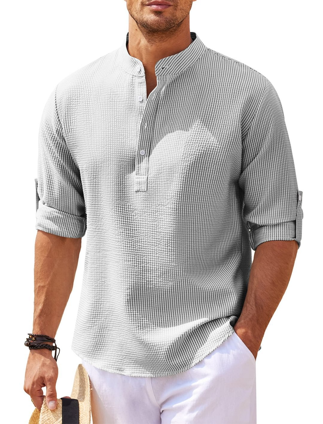 Jack - Camisa casual con cuello alto