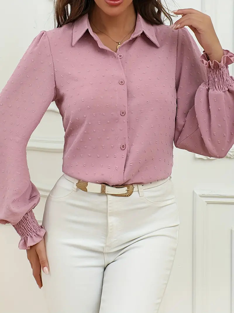 Alba – Blusa elegante con mangas con puños fruncidos