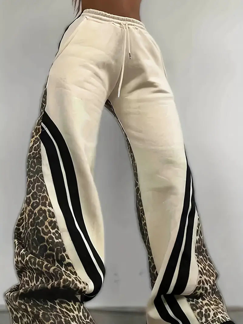 Minakshi – Joggers de algodón con estampado de leopardo