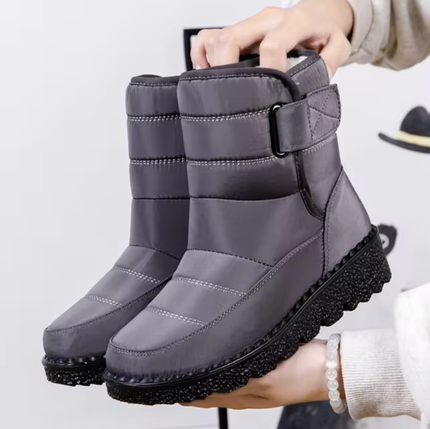 Shekinah - Botas de nieve de invierno impermeables antideslizantes