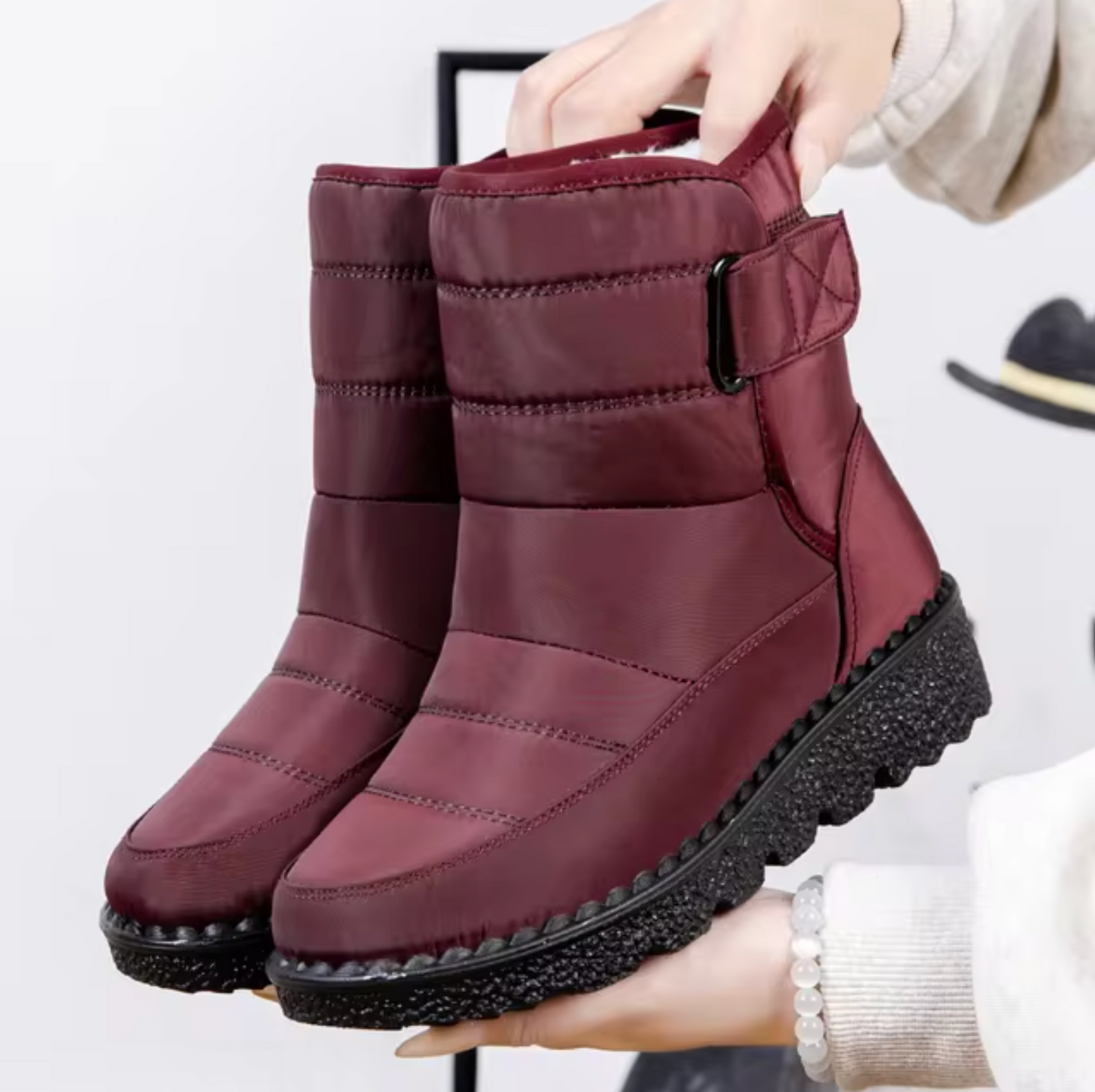 Shekinah - Botas de nieve de invierno impermeables antideslizantes