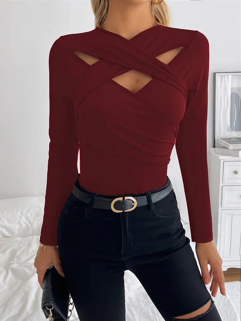 Rosy – Sexy top cruzado con cuello en V