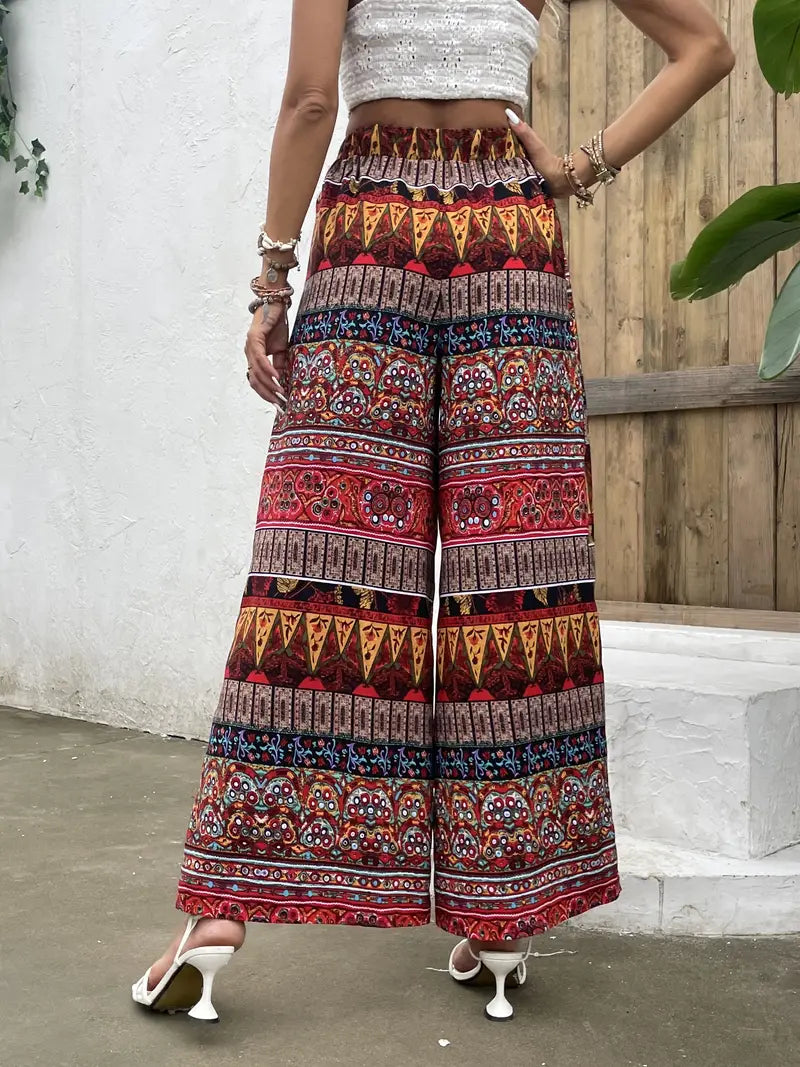 Karoline - Pantalones Anchos con Estampado Tribal