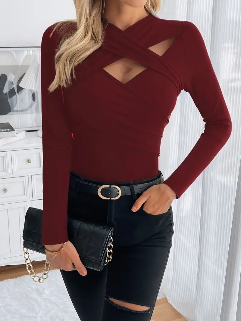 Rosy – Sexy top cruzado con cuello en V