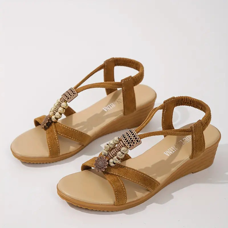 Maris - Sandalias Cuña Estilo Boho