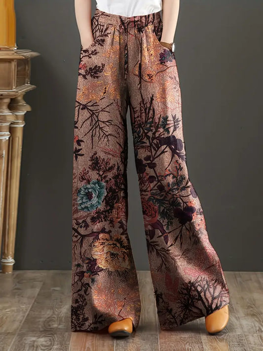 Jia – Pantalón ancho con estampado floral