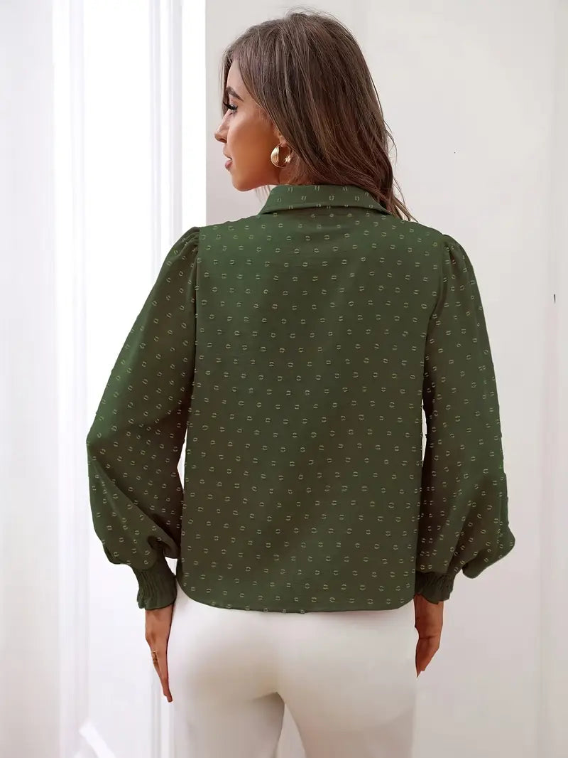 Alba – Blusa elegante con mangas con puños fruncidos