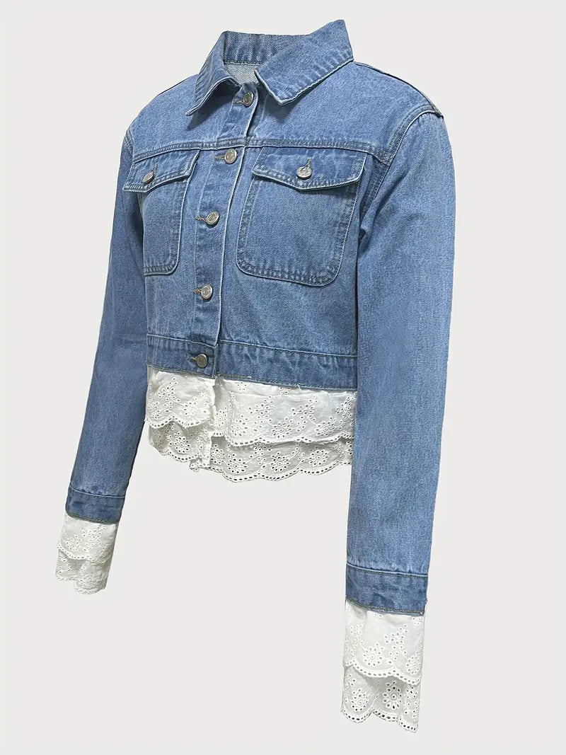 Sonnet – Chaqueta de encaje confeccionada en denim de algodón