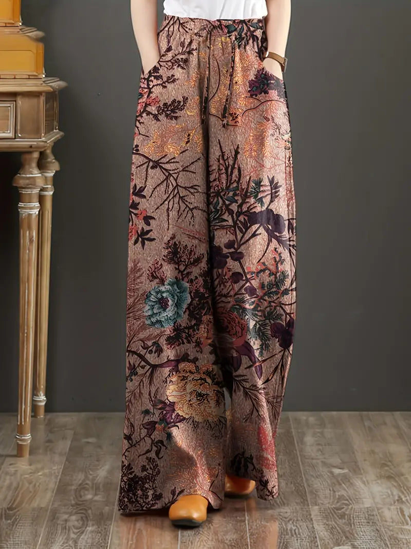 Jia – Pantalón ancho con estampado floral