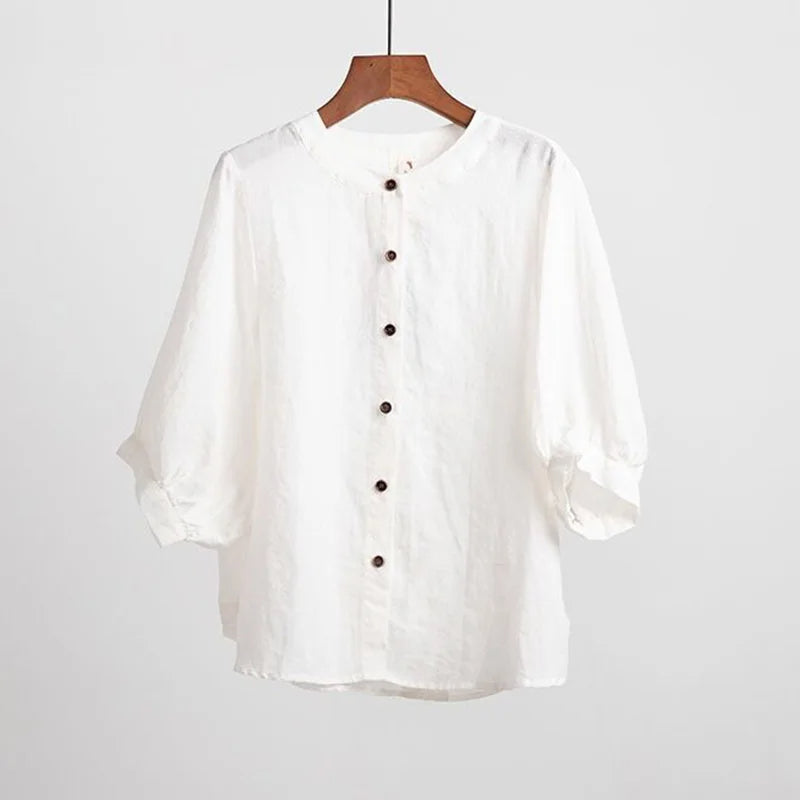 Ivory - Blusa de Lino Oversize