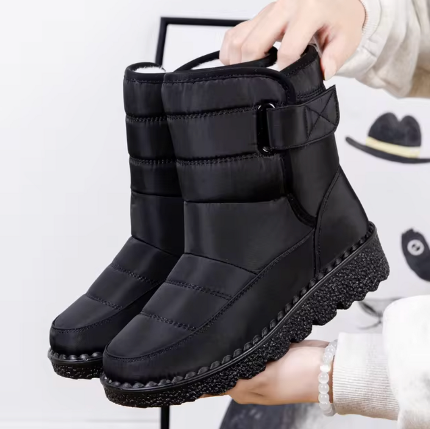 Shekinah - Botas de nieve de invierno impermeables antideslizantes