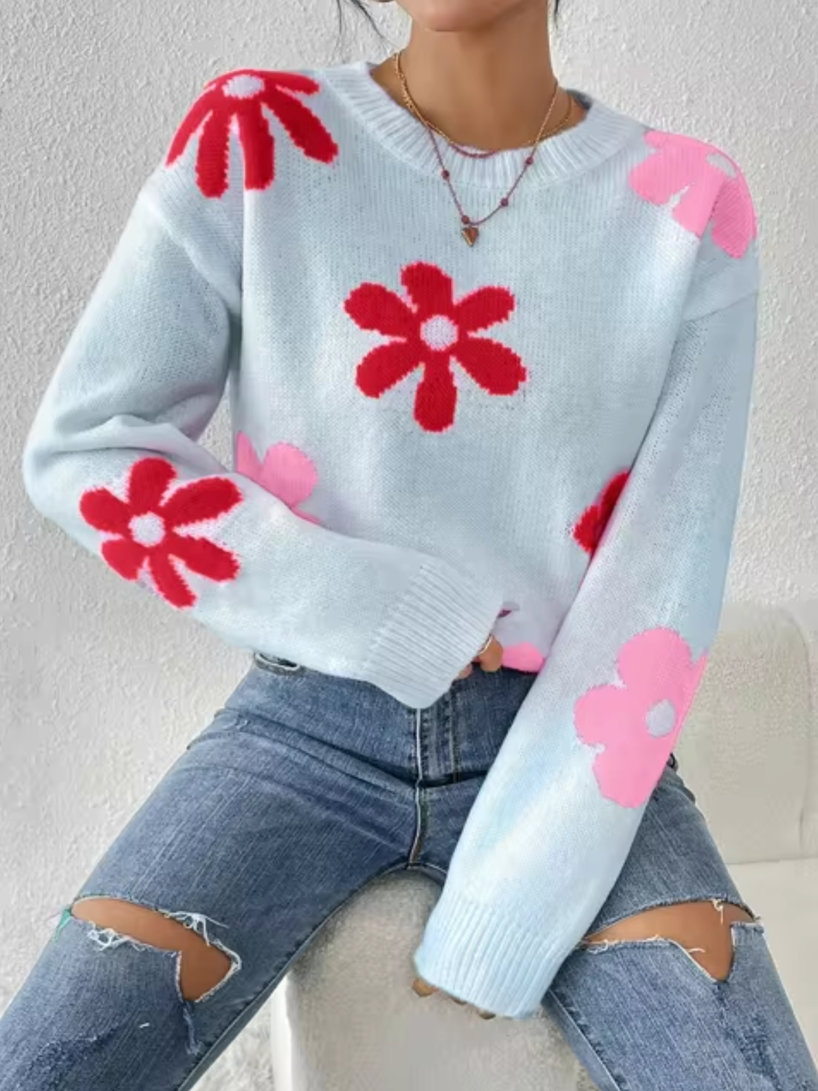 Lara – Jersey de punto con estampado floral