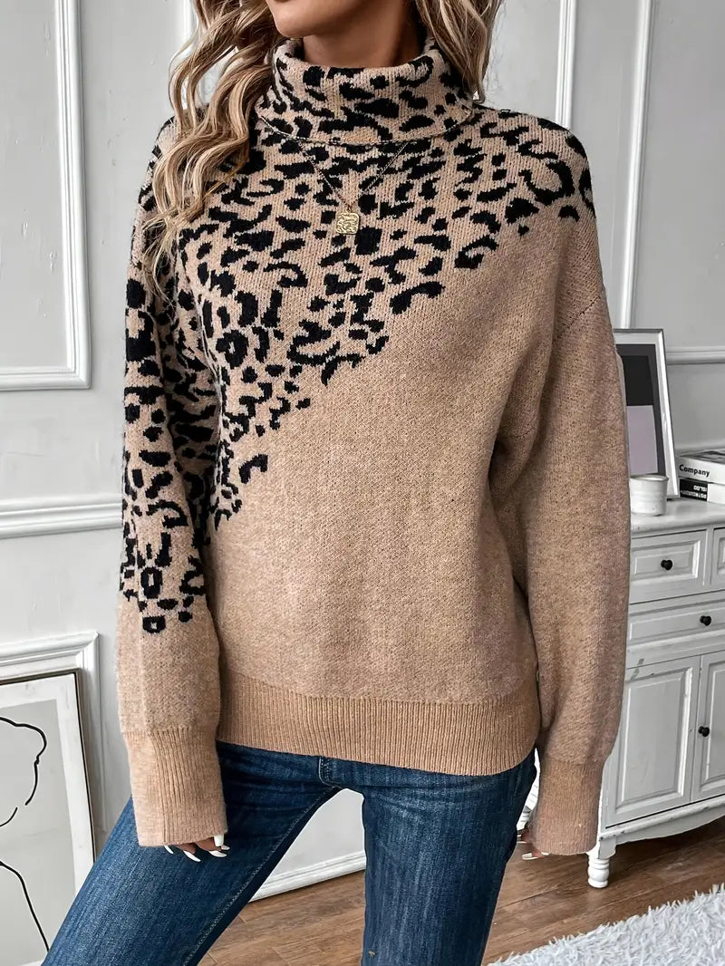 Zoila – Jersey de punto con estampado de leopardo