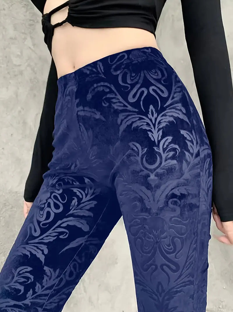 Lynna – Pantalón de cintura alta con estampado gótico