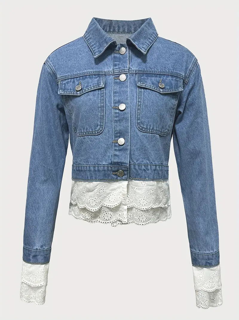 Sonnet – Chaqueta de encaje confeccionada en denim de algodón