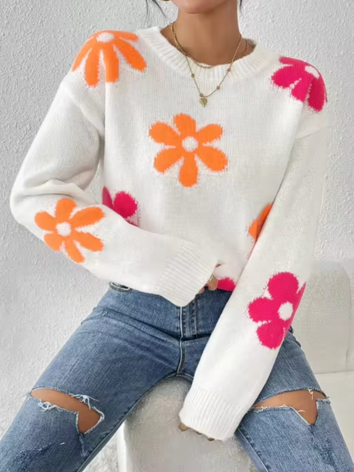 Lara – Jersey de punto con estampado floral