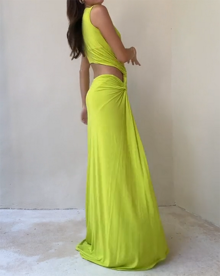 Leandra - Maxivestido con abertura lateral