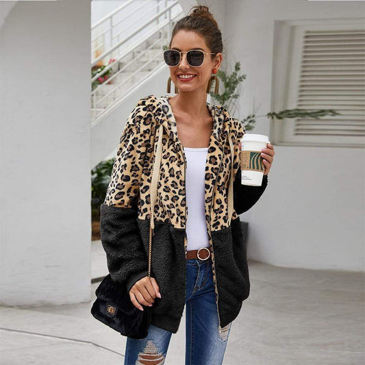 Sudadera de Otoño para Mujer con Capucha Leopardo