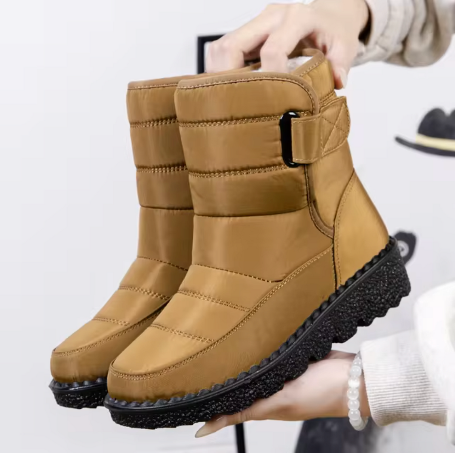 Shekinah - Botas de nieve de invierno impermeables antideslizantes