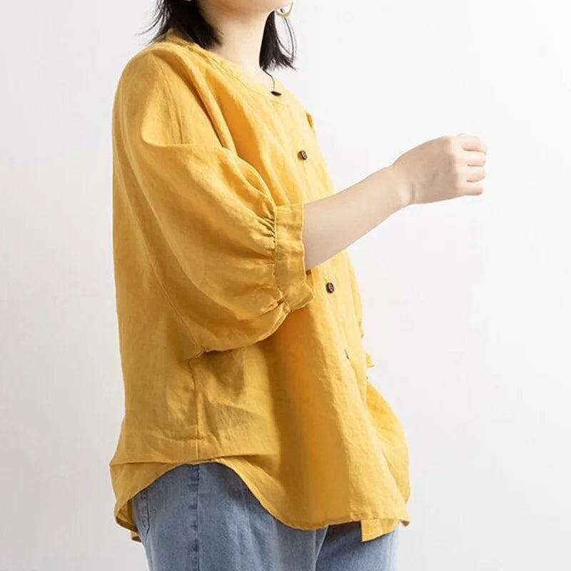 Ivory - Blusa de Lino Oversize