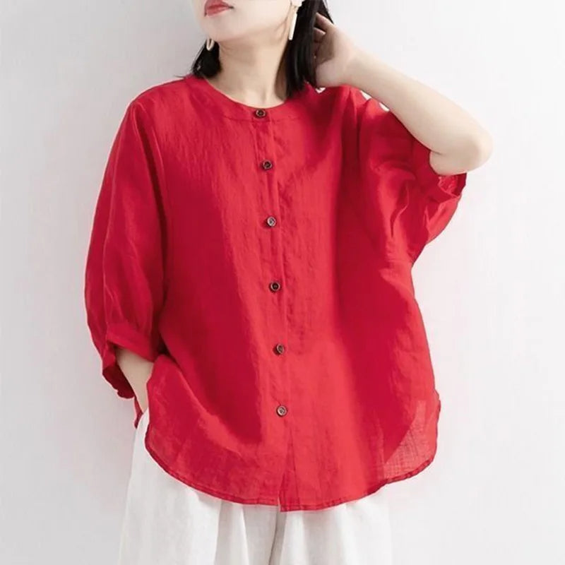 Ivory - Blusa de Lino Oversize