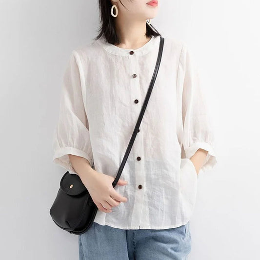 Ivory - Blusa de Lino Oversize