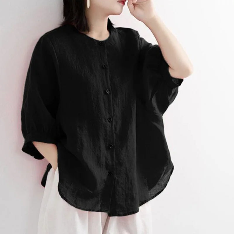 Ivory - Blusa de Lino Oversize