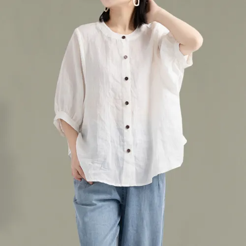 Ivory - Blusa de Lino Oversize