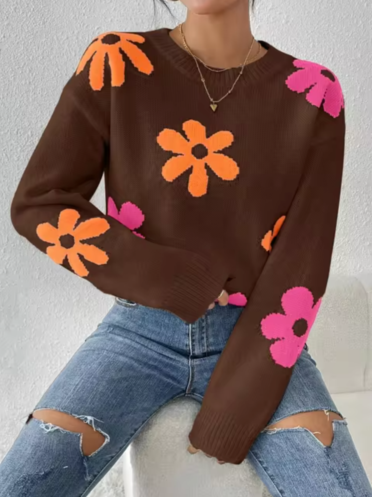 Lara – Jersey de punto con estampado floral